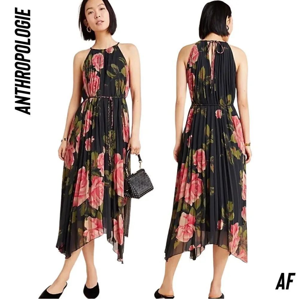 ANTHROPOLOGIE EMELINE FLORAL MAXI DRESS NEW MEDIUM